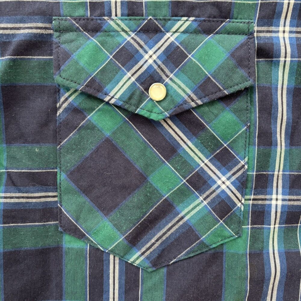 Wrangler Mens Pearl Snap Western Shirt Size XL Rodeo Cowboy Ranch Festival Plaid - Picture 3 of 10